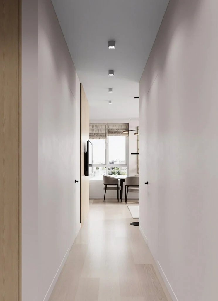 Stylish hallway in white design